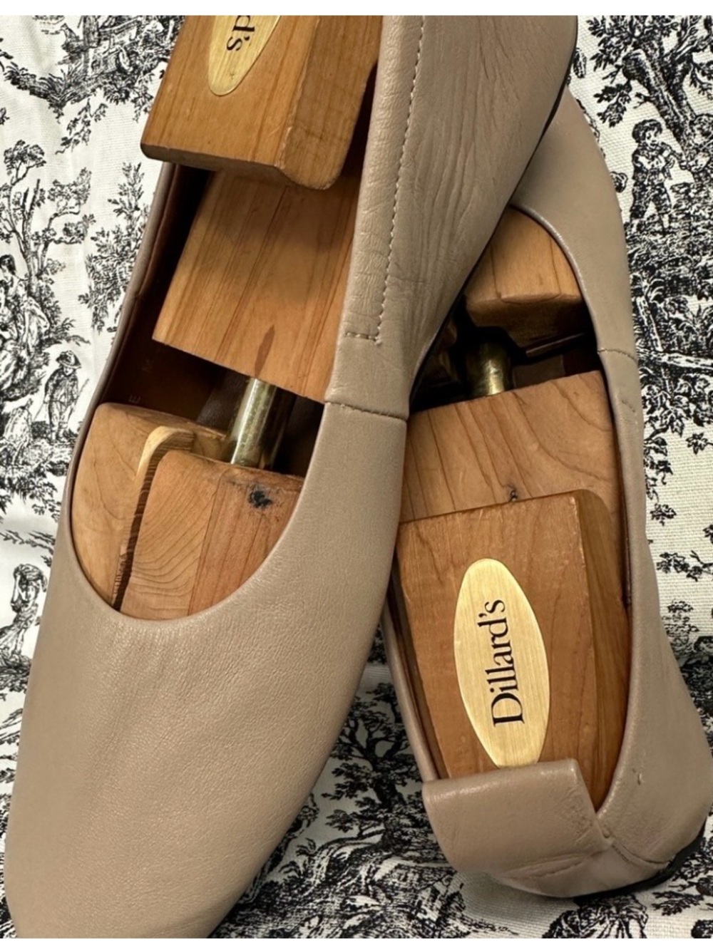 Aquatalia Taupe Leather Slip-On Loafers